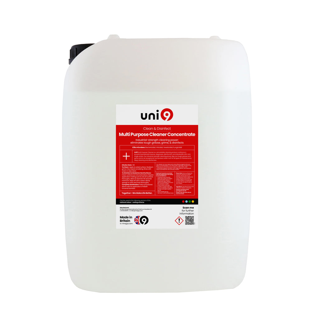 Uni9 Multi Purpose Cleaner Detergent Sanitiser Disinfectant Concentrate - 20L