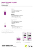 19100032 Uni9 Alcohol Sanitiser Pocket Foam 600ml