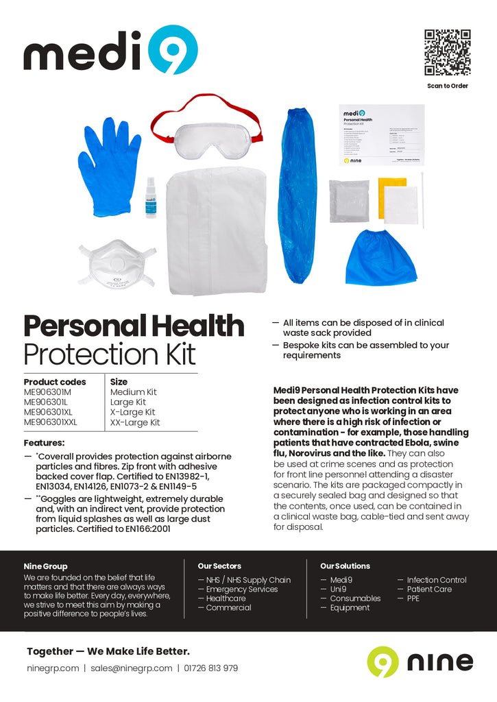ME906301 Medi9 Personal Health Protection Kits x3