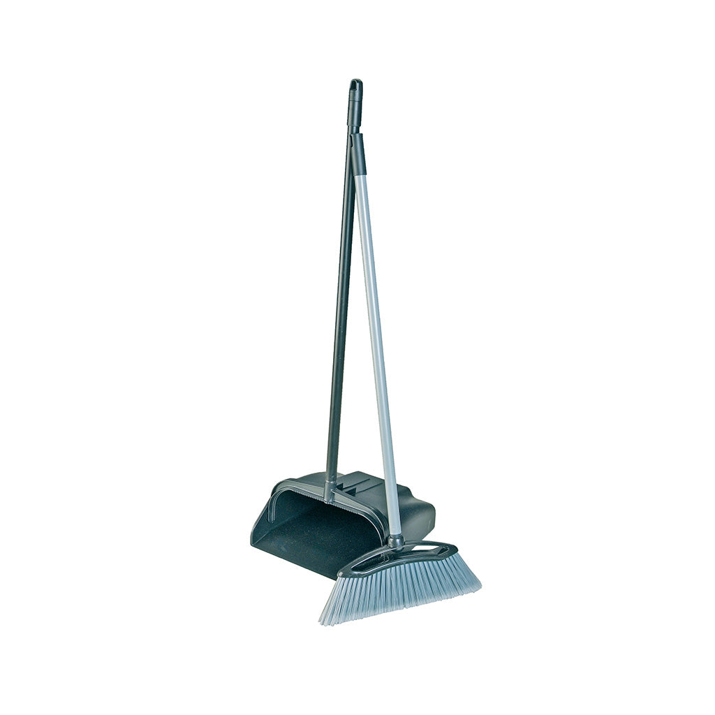 Lobby Dustpan with Brush - Black Enamel