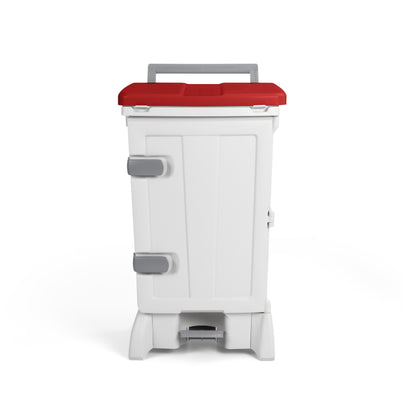 TTS Open - Up Front Opening Bin with pedal Operated Lid - Red - 90 Litre