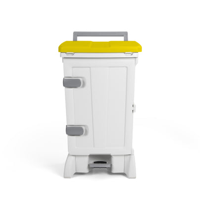 TTS Open - Up Front Opening Bin with pedal Operated Lid - Yellow - 90 Litre