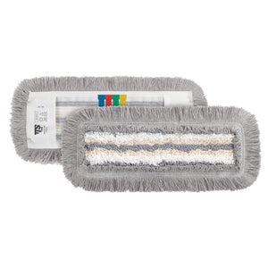TTS - Long Pile Pocket system Tuft Tris Flat Mop, White 40cm with removable colour coded tabs