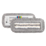 TTS - Long Pile Pocket system Tuft Tris Flat Mop, White 40cm with removable colour coded tabs
