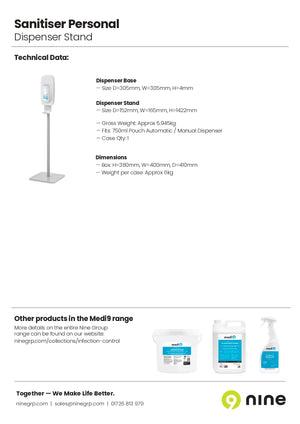 18104042 Dispenser Stand & Automatic Dispenser FactSheet