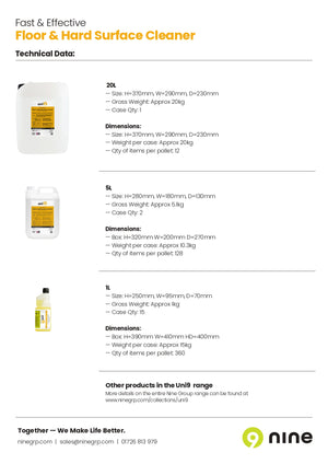 19041017 Uni9 Floor and Hard Surface Cleaner