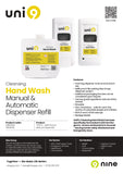 19100046 Uni9 Hand Wash 750ml ReFill Factsheet