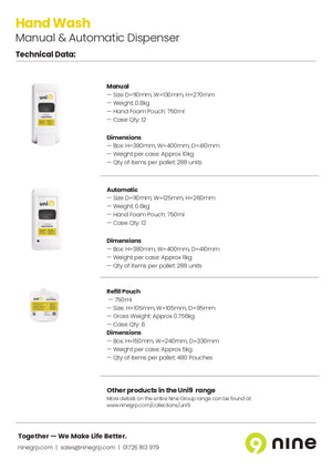 19104032 Uni9 Hand Wash Man-Auto Dispenser