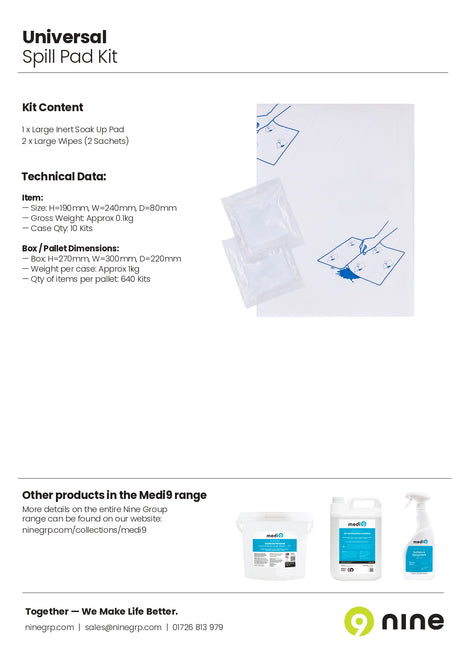 18041216 Uni Spill Pad Kit Factsheet