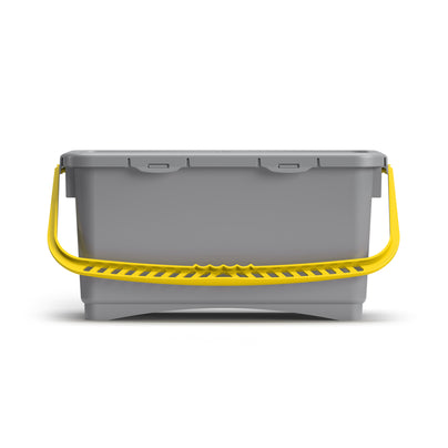 20 L Grey Hermetic Bucket With Yellow Handle and Lid
