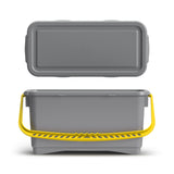 20 L Grey Hermetic Bucket With Yellow Handle and Lid