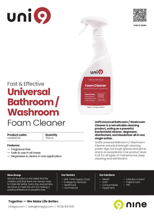 UN921030 Uni9 Bath Washroom Foam Cleaner
