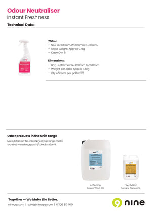 UN921038 Uni9 Odour Neutraliser - instant freshness