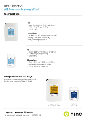 UN933001 All Screen Wash