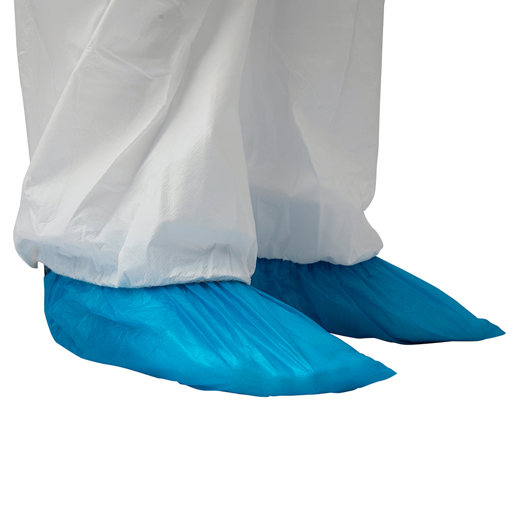 Chlorinated Polyethylene Shoe Cover, Blue - 1 Pr In Sachet
