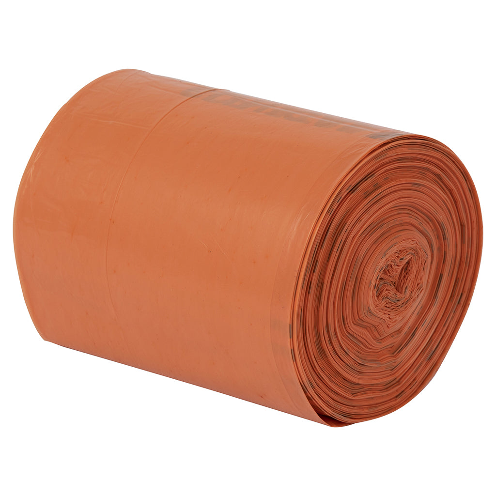 Orange Clinical Waste Bags Small - 11/17 x 26" - Roll of 50