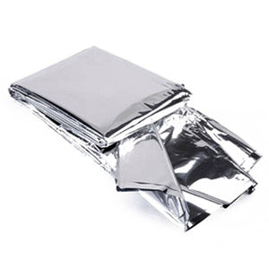 Silver Foil Emergency Space Blanket - Adult Size - SINGLE