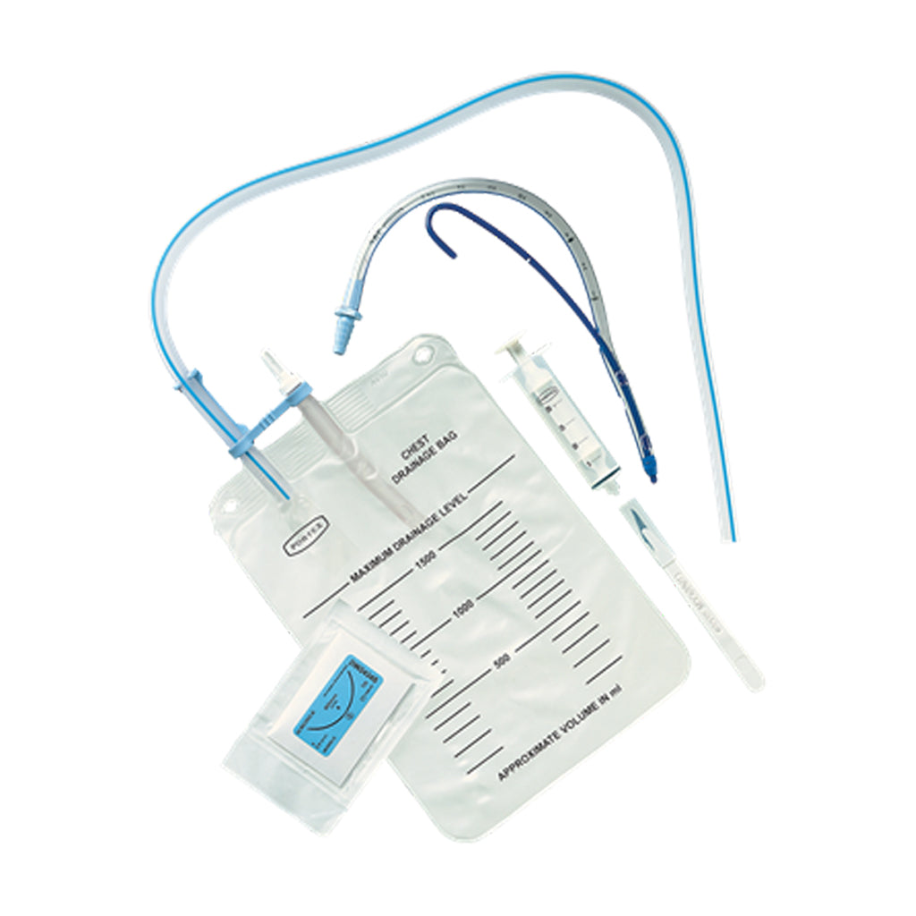 Chest drainage kit ambulatory with flexible introducer, 36F