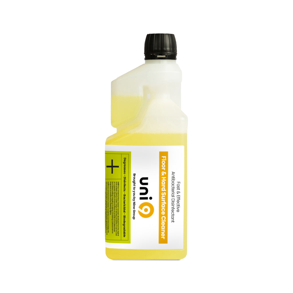 Uni9 Hard Surface Floor Cleaner Concentrate - Lemon - 1L In Dosing Bottle