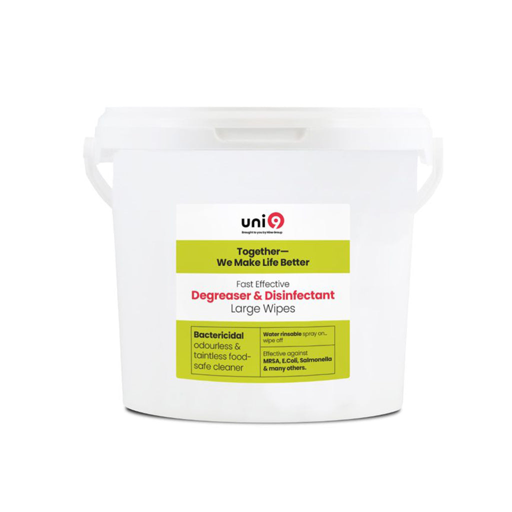 Uni9 Cleaner / Degreaser Large Wipes - Bucket of 225