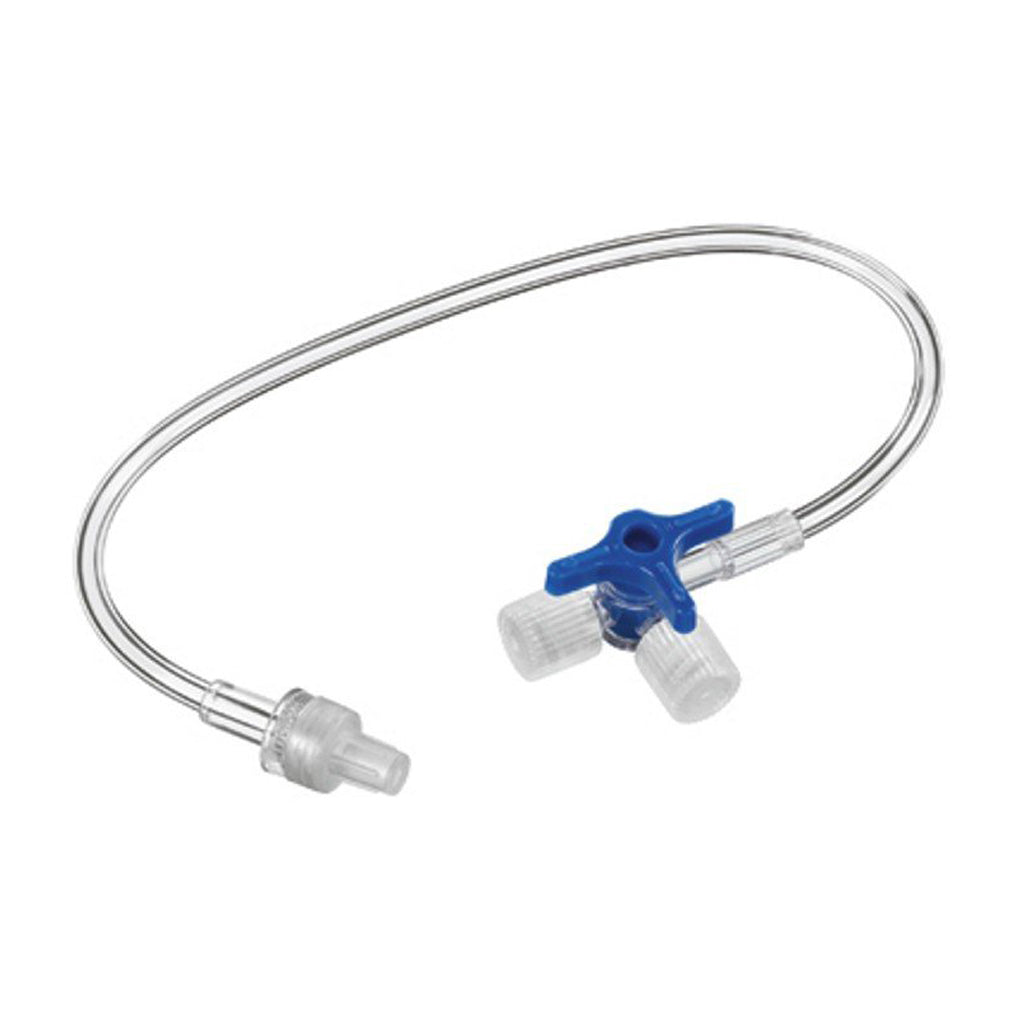 Sterile IV 3 Way Stop Tap - T Piece with Extension Tube - Br